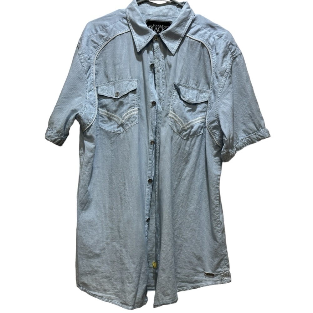 Buckle Black Men’s Short Sleeve Button Up GUC XL